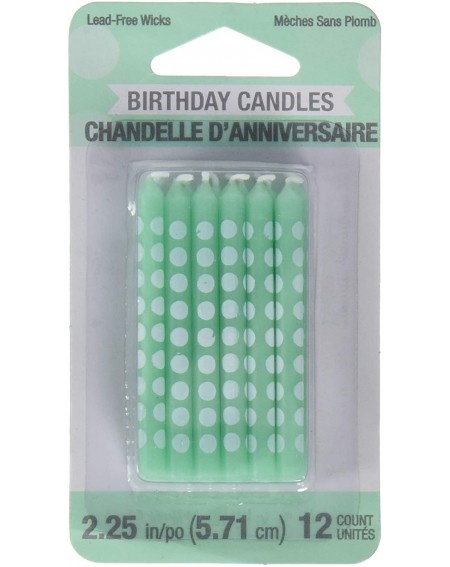 Birthday Candles Polka Dot Cake Candles- 2.44"- Mint Green - CM17WX9H465 $20.30