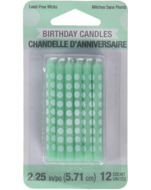Birthday Candles Polka Dot Cake Candles- 2.44"- Mint Green - CM17WX9H465 $9.81