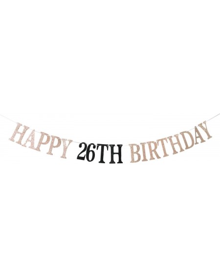 Banners & Garlands Glitter Happy 26th Birthday Banner - Cheers to 26 Years - 26th Birthday/Anniversary Party Decorations - CM...