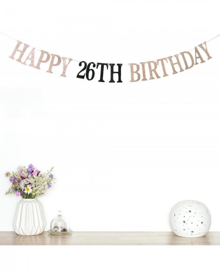 Banners & Garlands Glitter Happy 26th Birthday Banner - Cheers to 26 Years - 26th Birthday/Anniversary Party Decorations - CM...
