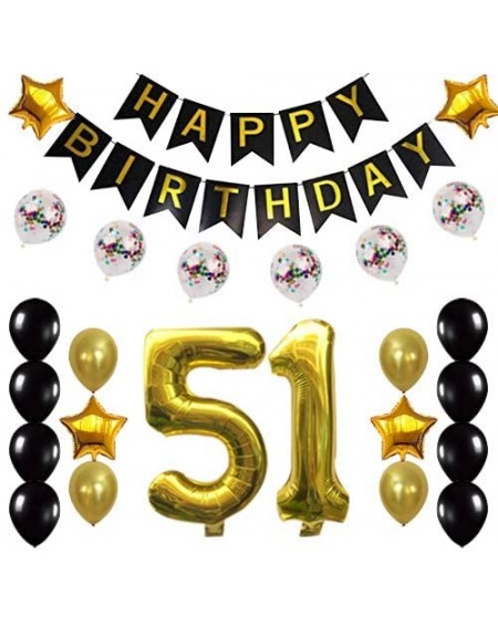 Balloons 51st Birthday Decorations Party Supplies Happy 51st Birthday Confetti Balloons Banner and 51 Number Sets for 51 Year...