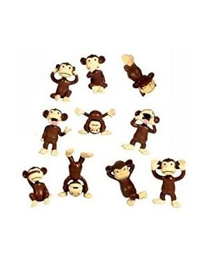 Party Favors Monkey Figures - 10 Tiny Plastic Monkey Figures - CO1127K7VZF $9.60