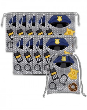 Party Packs Police Cop Drawstring Bags Kids Birthday Party Supplies Favor Bags 10 Pack - C5180EQANH3 $12.90
