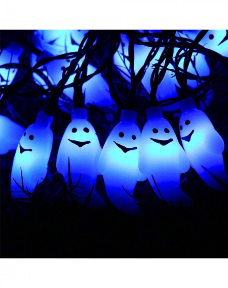 Outdoor String Lights Halloween Ghost String Lights- 21.3ft 30 LEDs Ghost Lights Decor Watertight Solar Powered 8 Modes Strin...