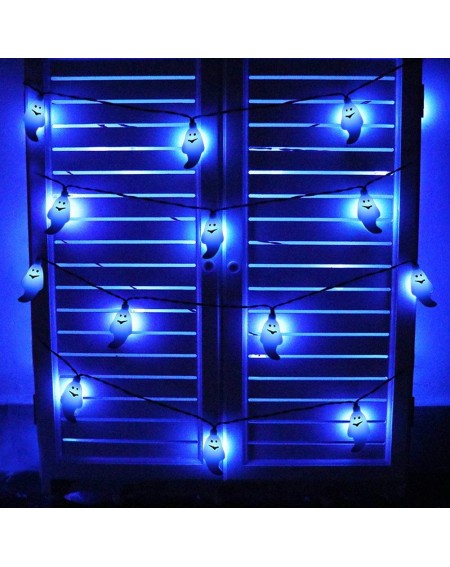 Outdoor String Lights Halloween Ghost String Lights- 21.3ft 30 LEDs Ghost Lights Decor Watertight Solar Powered 8 Modes Strin...