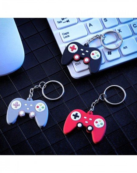 Party Favors 24 Pieces Video Game Controller Keychains Game Controller Handle Key Ring Pendant Charms for Video Game Party Fa...