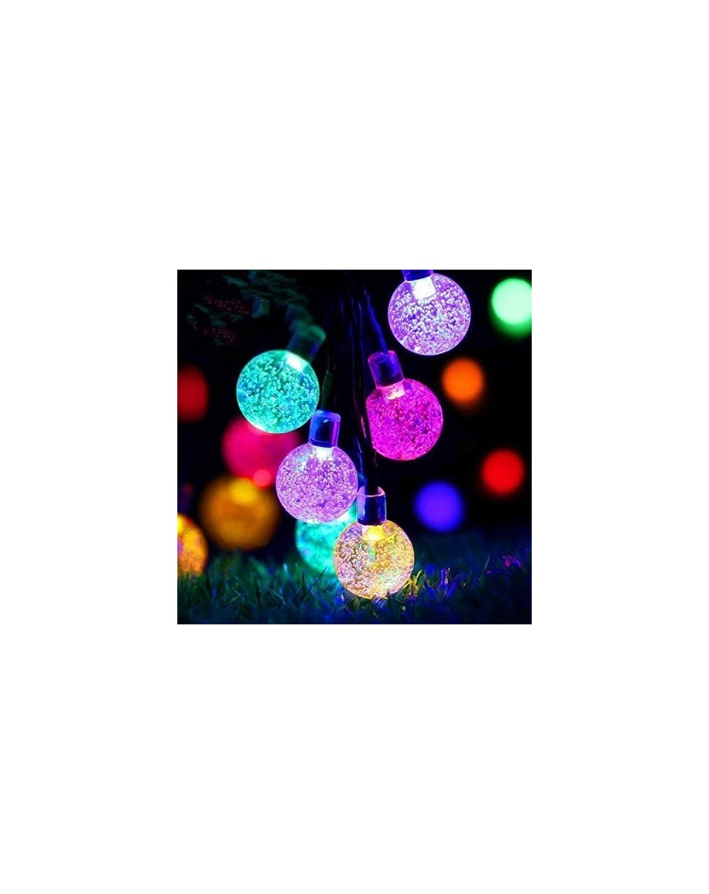 Outdoor String Lights Solar String Lights Christmas Globe 8 Modes Crystal Balls Waterproof Fairy String Lights Solar &USB Pow...
