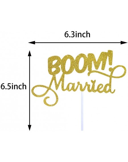 Cake & Cupcake Toppers BOOM! Married Wedding Cake Topper- Gold Glitter Funny Cake Topper- Quirky- Nerdy Topper - CJ19GALY9KD ...