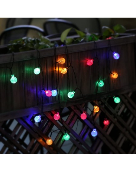 Outdoor String Lights Solar String Lights Christmas Globe 8 Modes Crystal Balls Waterproof Fairy String Lights Solar &USB Pow...