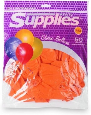 Balloons Party Supplies- 12 Inches Solid Latex Balloons- 50 Pack- Orange - Orange - C312FHSA8DJ $12.91