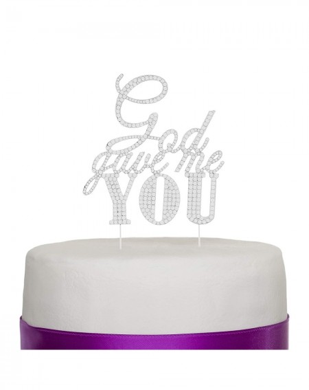 Cake & Cupcake Toppers God Gave Me You Rhinestone Cake Topper (Silver) - Silver - C0124R5QF27 $27.29