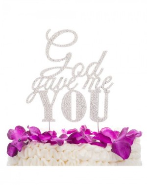 Cake & Cupcake Toppers God Gave Me You Rhinestone Cake Topper (Silver) - Silver - C0124R5QF27 $16.38