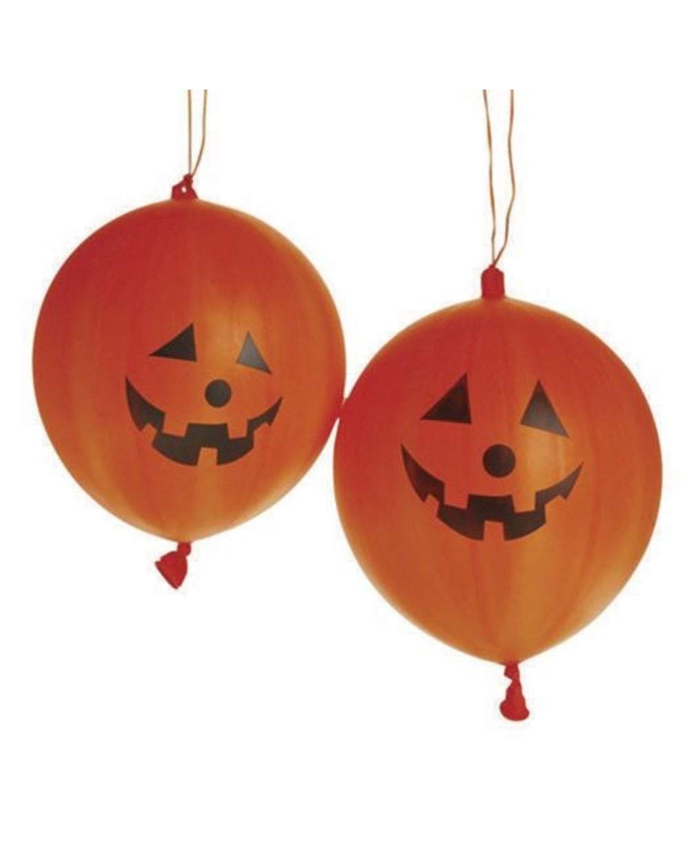 Balloons Dozen Halloween Rubber Jack-O-Lantern Pumpkin Orange Punch Balls with Handles- 8in (FA908) - CH110QB92H7 $10.06