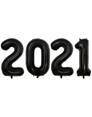 Balloons 40 Inch Black 2021 Number Foil Balloons for New Year Graduation Party Decorations Balloons (Black) - Black - CR19D0G...