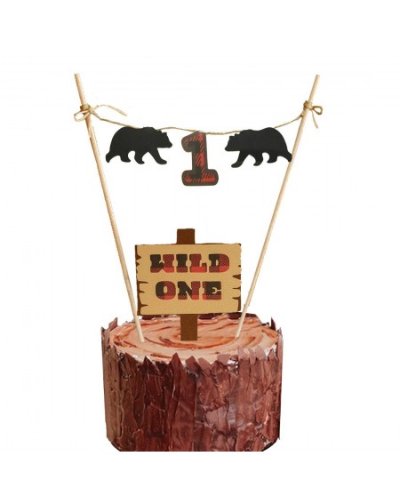 Cake & Cupcake Toppers Lumberjack First Birthday Wild One Cake Topper Party Supplies Decorations-Christmas Buffalo Plaid Camp...