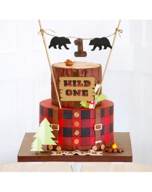 Cake & Cupcake Toppers Lumberjack First Birthday Wild One Cake Topper Party Supplies Decorations-Christmas Buffalo Plaid Camp...