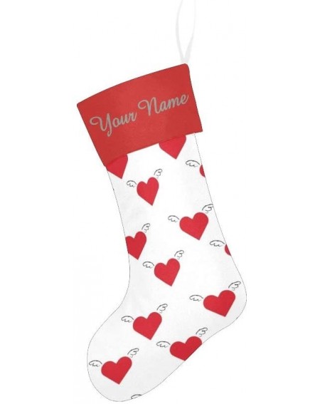 Stockings & Holders Christmas Stocking Custom Personalized Name Text Red Heart for Family Xmas Party Decoration Gift 17.52 x ...
