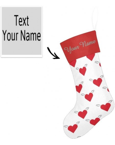 Stockings & Holders Christmas Stocking Custom Personalized Name Text Red Heart for Family Xmas Party Decoration Gift 17.52 x ...