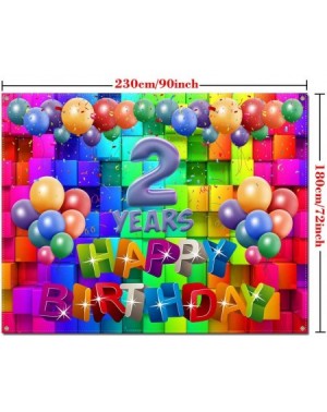 Banners 2nd Birthday Decorations for Boys-Happy 2nd Birthday Banner-Little Kids 2nd Birthday Party Supplies-2nd Birthday Yard...