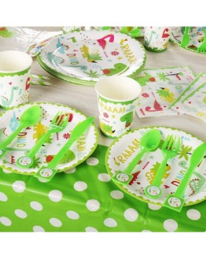Tableware 101 Pcs Dinosaur Birthday Party Supplies Serves 12 Guests - Dino Themed Party Tableware Decorations-Forks Spoons Pl...