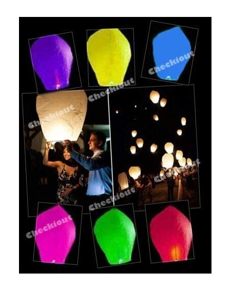 Sky Lanterns 50 Mix Color Paper Chinese Lanterns Sky Fly Candle Lamp Wishing Kongming Wedding - CP18XKG6934 $78.84