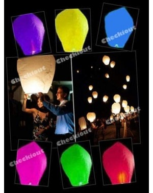 Sky Lanterns 50 Mix Color Paper Chinese Lanterns Sky Fly Candle Lamp Wishing Kongming Wedding - CP18XKG6934 $45.65