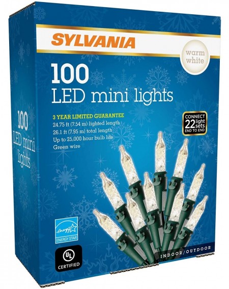 Indoor String Lights 100 LED Mini Lights Warm White - CC18U552O7Z $9.91