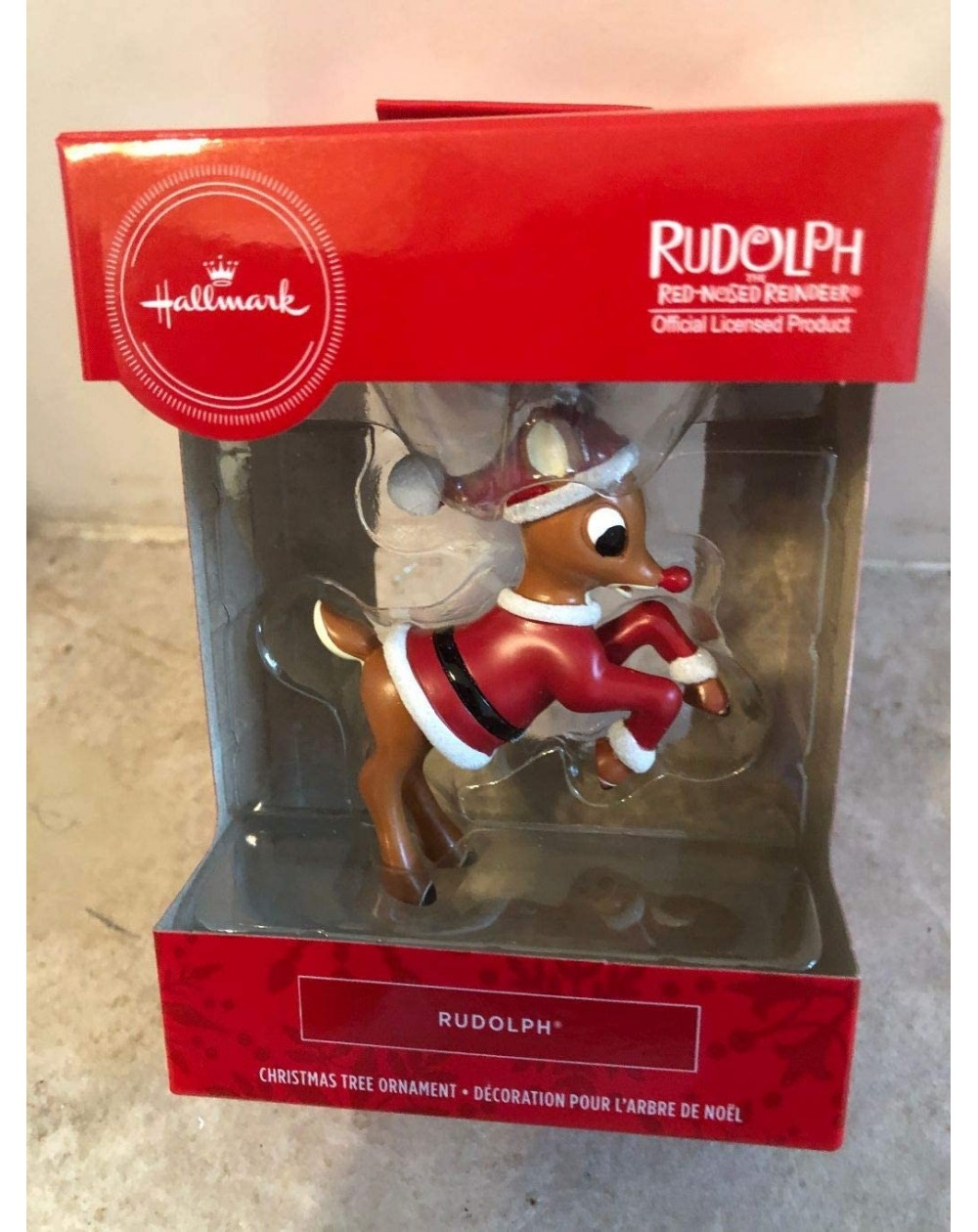 Ornaments Hallmark 2019-RED Box-Rudolph The RED Nosed Reindeer- Christmas Ornament-RED Box - CP18YLR7K0O $15.69