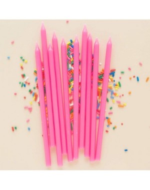 Birthday Candles 20 Count Tall Skinny Neon Pink Birthday Cake Candles for Birthday Wedding Party Cakes Decorations - Neon Pin...