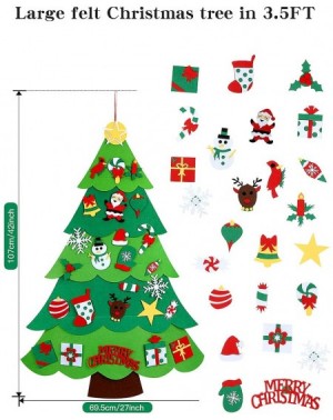 Ornaments DIY Felt Christmas Tree Set - 3.5 FT Xmas Wall Decoration with 26 Ornaments- Wall & Door Hanging Xmas Gifts for Kid...