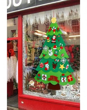 Ornaments DIY Felt Christmas Tree Set - 3.5 FT Xmas Wall Decoration with 26 Ornaments- Wall & Door Hanging Xmas Gifts for Kid...