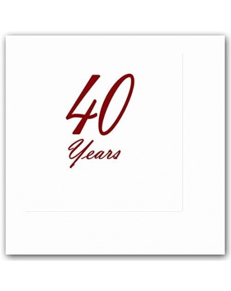 Tableware 40 Years Classy Ruby Luncheon Napkin (16 CT) - Lunch Napkin Years - CS18GD3SEMA $23.40