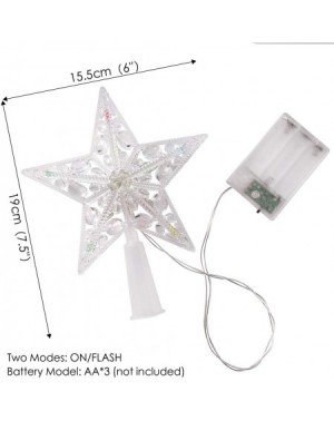 Tree Toppers Christmas Tree Topper-6" Christmas Star Lights for Christmas Holiday Decorations- Multicolor - C418X030X68 $10.50