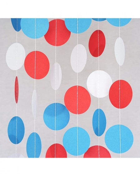 Banners & Garlands Circle Dots Paper Party Garland Streamer Backdrop (10 Feet Long) - Red- White- Blue - Red- White- Blue - C...