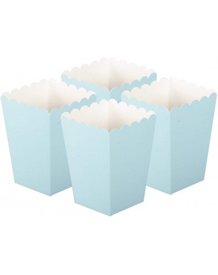 Favors Baby Blue Open-Top Popcorn Box Set of 12 Popcorn Favor Boxes Cardboard Candy Container Parties Mini Paper Popcorn Cont...