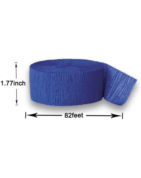 Streamers Navy Blue Crepe Paper Streamers-12 Rolls (82 Feet Per Volume) - Navy Blue-12pcs-(1.7in X 82ft) - CQ199OR2R42 $14.66