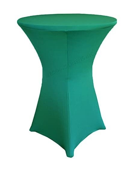 Tablecovers Wholesale (200 GSM) 30 in x 42 in Cocktail Highboy Spandex Stretch Fitted Round Table Cover Tablecloths Jade - Ja...