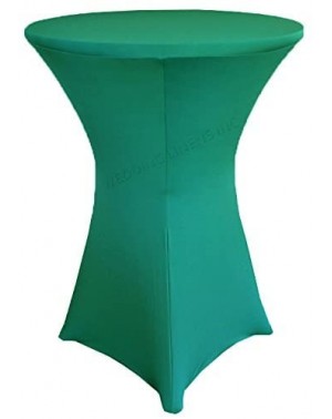 Tablecovers Wholesale (200 GSM) 30 in x 42 in Cocktail Highboy Spandex Stretch Fitted Round Table Cover Tablecloths Jade - Ja...