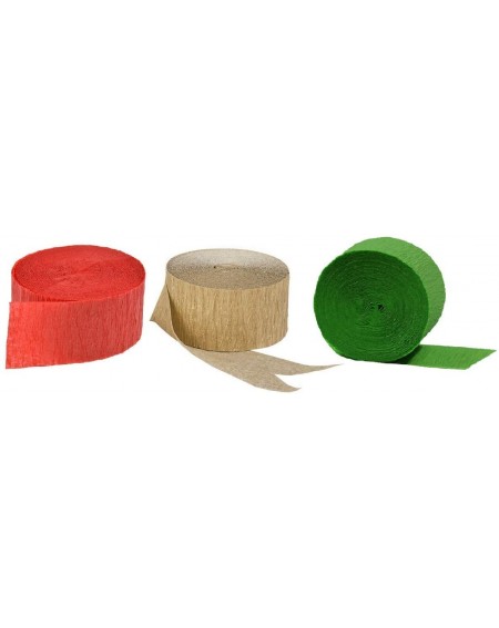 Streamers Christmas Crepe Paper Streamers (2 Rolls Each Red- Lime Green and Metallic Gold) - Red + Special Edition Lime Green...