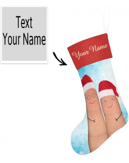 Stockings & Holders Christmas Stocking Custom Personalized Name Text Christmas Finger Snowman for Family Xmas Party Decor Gif...
