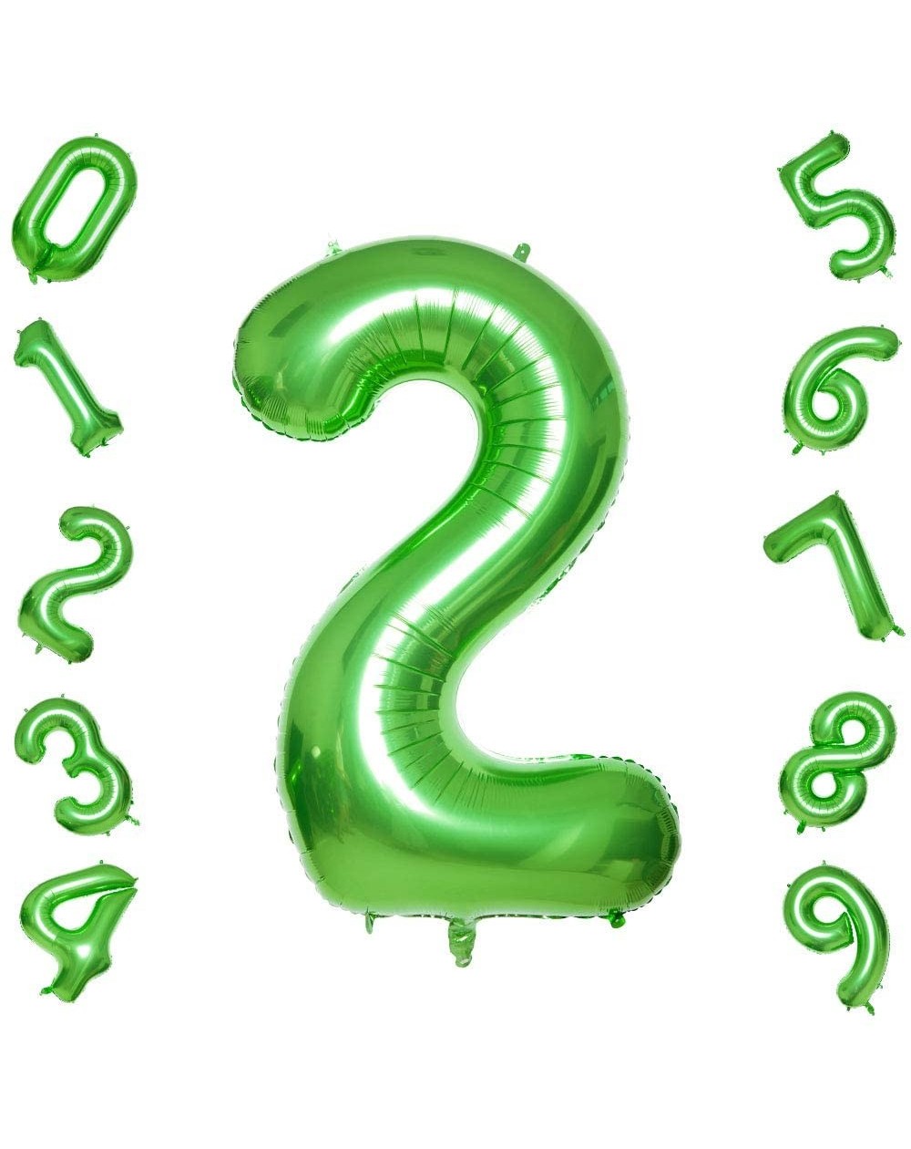 Balloons 40 Inch Green Big Number 2 Balloon Birthday Party Decorations Helium Foil Mylar Number Balloon Digital 2 - Green 2 -...