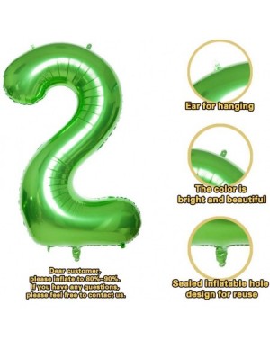 Balloons 40 Inch Green Big Number 2 Balloon Birthday Party Decorations Helium Foil Mylar Number Balloon Digital 2 - Green 2 -...