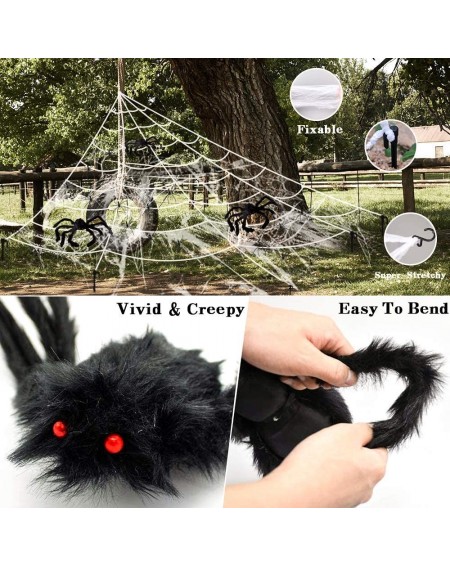 Party Favors Halloween Spider Web Decorations- 16.4 Ft Halloween Spider Web 60" Giant Spider 20 Small Black Spiders in 200 sq...