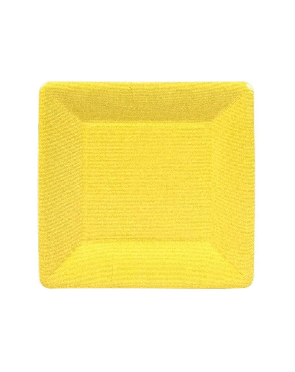 Tableware Grosgrain Square Paper Salad & Dessert Plates in Yellow- Pack of 8 - Yellow - CL113F5AJDL $18.32