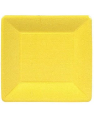 Tableware Grosgrain Square Paper Salad & Dessert Plates in Yellow- Pack of 8 - Yellow - CL113F5AJDL $18.32