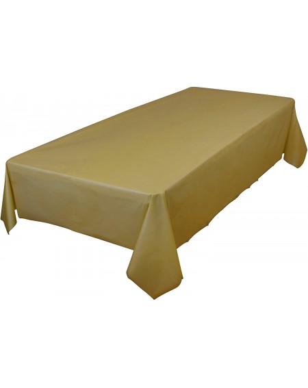 Tablecovers Rectangular Plastic Gold Reusable Tablecloth Cover - Ideal for Weddings- Party's- Birthdays- Dinners- Lunch's- Or...