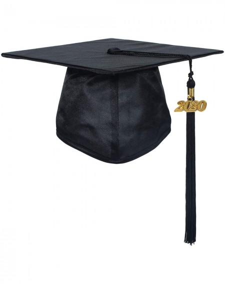 Party Hats Unisex Adult Shiny Graduation Cap with 2020 Tassel Year Charm - Black - C518GU5T6RT $17.75