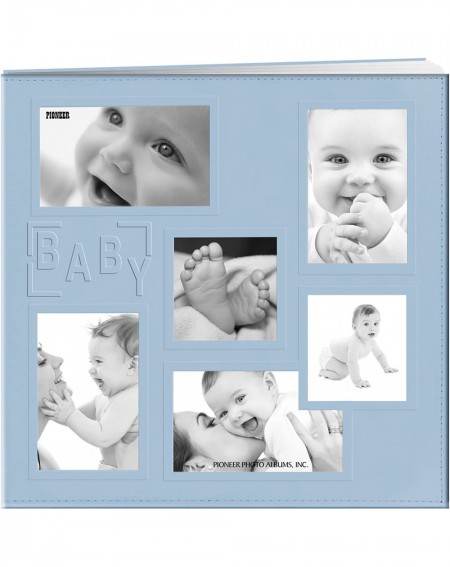 Guestbooks Pioneer Sewn Embossed Collage Frame Post Bound Album 12"X12"-Baby - Blue - Blue - CM115X9PJYH $50.43