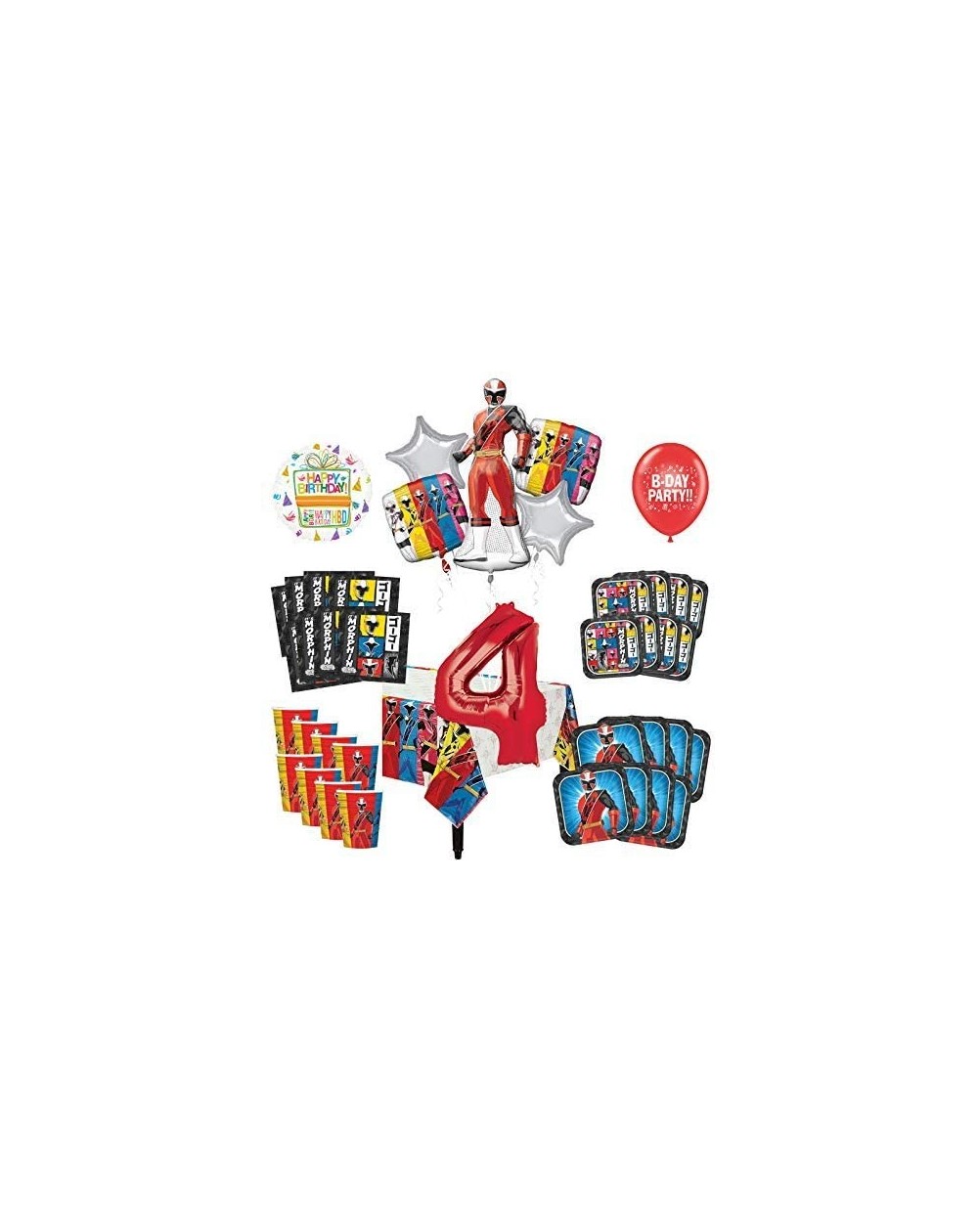 Balloons 4th Birthday Party Supplies 8 Guest Decoration Kit and Balloon Bouquet - CP18NA008RN $68.98