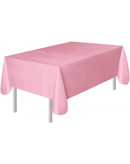 Tablecovers 6-Pack Pink Plastic Tablecloth - Plastic Table Cover - Disposable Tablecloths 54" x 108" Table Cloth 100% Recycla...